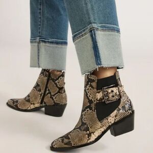 Scoop Faux Leather Moto Buckle Ankle Booties. Size 6.5